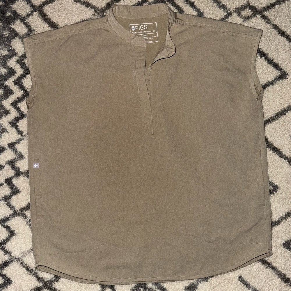 Figs Tan Rafaela Scrub Top Soft Cotton - Technical Collection